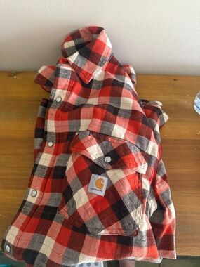 Carhartt Red Black Cream Plaid Flannel Shirt